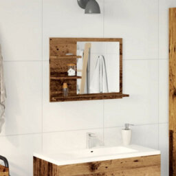 Berkfield Bathroom Mirror Cabinet Old Wood 60X10.5X45 Cm - thumbnail 3