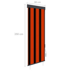 Berkfield Outdoor Roller Blind 60X250 Cm Orange And Brown - thumbnail 8