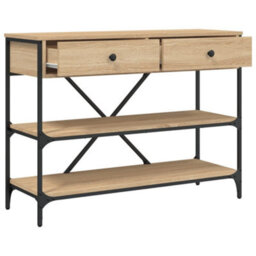 Walplus Console Table With Drawers And Shelves Sonoma Oak Engineered Wood - thumbnail 5