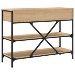 Walplus Console Table With Drawers And Shelves Sonoma Oak Engineered Wood - thumbnail 8