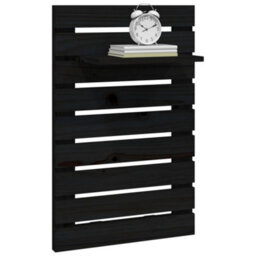 Berkfield Wall-Mounted Bedside Shelves 2 Pcs Black Solid Wood Pine - thumbnail 4