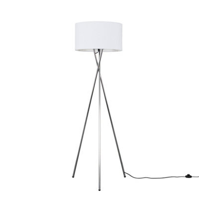 Valuelights Camden Chrome Tripod Floor Lamp With White Drum Shade - image 1