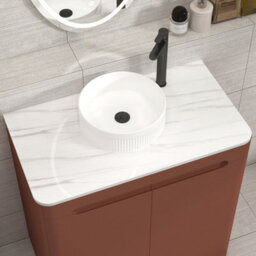 Royal Bathrooms Venice 800mm Terracotta Clay Freestanding Bathroom Countertop Vanity Unit 2 Door With Round Basin - thumbnail 6
