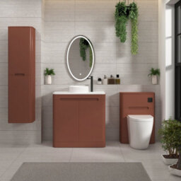 Royal Bathrooms Venice 800mm Terracotta Clay Freestanding Bathroom Countertop Vanity Unit 2 Door With Round Basin - thumbnail 4