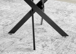 Furniturebox Uk Novara White Gloss Black Leg Round Dining Table & 4 Cream Halle Chairs - thumbnail 7
