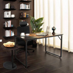 Computer Desk 140X60Cm Vintage Black Home Office Pc Laptop Study - thumbnail 5