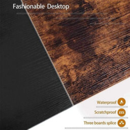 Computer Desk 140X60Cm Vintage Black Home Office Pc Laptop Study - thumbnail 4