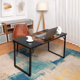 Computer Desk 140X60Cm Vintage Black Home Office Pc Laptop Study - thumbnail 3