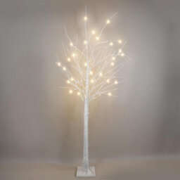 Globrite Pre-Lit Twig Christmas - Tree 6 Ft, White Birch - 128 Warm White Led  Bendable Branches Indoor Outdoor Xmas Decorations - thumbnail 9