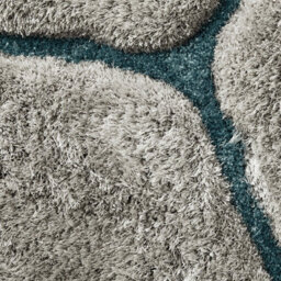 Geometric Grey/blue Modern Shaggy Handmade Easy To Clean Rug For Dining Room Bedroom & Living Room-180Cm X 270Cm - thumbnail 4