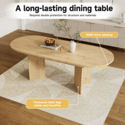 Btm 120 160Cm Oval Extendable Dining Table, Hidden Sliding Extension, Space Saving Kitchen Table For 4 6, Oak - thumbnail 8