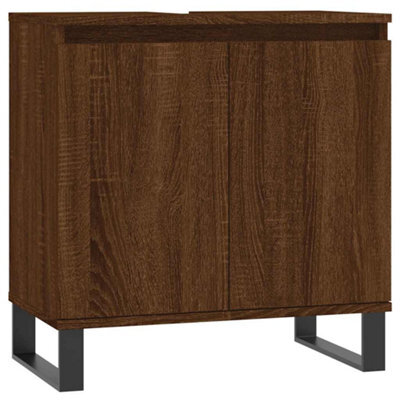 Berkfield Industrial Bathroom Cabinet Brown Oak 58X33X60 Cm Engineered Wood - image 1