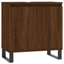 Berkfield Industrial Bathroom Cabinet Brown Oak 58X33X60 Cm Engineered Wood - thumbnail 1