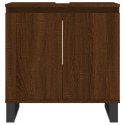 Berkfield Industrial Bathroom Cabinet Brown Oak 58X33X60 Cm Engineered Wood - thumbnail 4