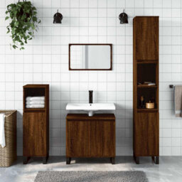 Berkfield Industrial Bathroom Cabinet Brown Oak 58X33X60 Cm Engineered Wood - thumbnail 2