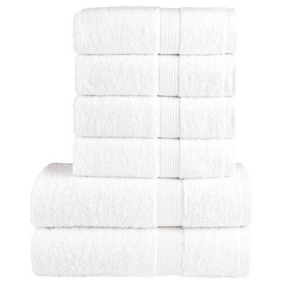 Berkfield 6 Piece Premium Towel Set Solund White 600 Gsm - image 1