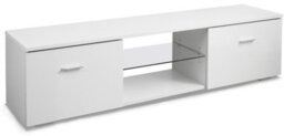 "Mda Designs Auriga White Tv Cabinet For Flat Tv Screens Of Up To 65"" Entertainment Unit With Built-In Blue Led Lights" - thumbnail 5