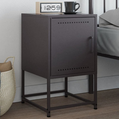 Berkfield Bedside Cabinet Black 36X39X60.5 Cm Steel - image 1