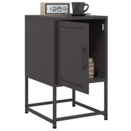 Berkfield Bedside Cabinet Black 36X39X60.5 Cm Steel - thumbnail 5
