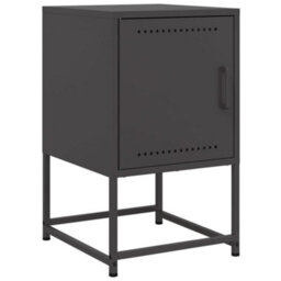 Berkfield Bedside Cabinet Black 36X39X60.5 Cm Steel - thumbnail 2