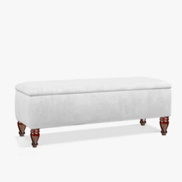 150Cm Lisbon Plain Ottoman Bench With Storage - Upholstered Naples Bench - Silver Footstool Storage With Legs - thumbnail 3