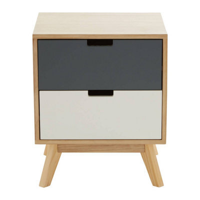 Orsina Versatile Design 2 Drawer Bedside Table, Industrial Design Table For Bedroom, Everyday Use Lounge Table - image 1