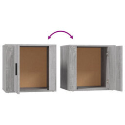 Berkfield Bedside Cabinet Grey Sonoma 50X39X47 Cm - thumbnail 8