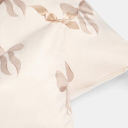 Ohs 2 X Bows Matte Velvet Cushion Covers Home Décor, Cream/natural - thumbnail 4