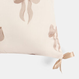 Ohs 2 X Bows Matte Velvet Cushion Covers Home Décor, Cream/natural - thumbnail 6