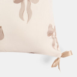 Ohs 2 X Bows Matte Velvet Cushion Covers Home Décor, Cream/natural - thumbnail 3