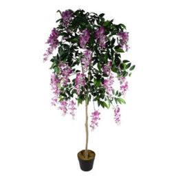 Leaf 150Cm Artificial Light Pink Purple Wisteria Tree
