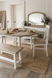 Statement Furniture Florence Round Oval Extendable Kitchen Dining Table In White - thumbnail 2