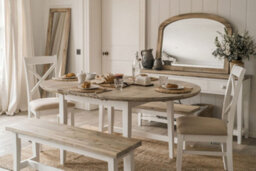 Statement Furniture Florence Round Oval Extendable Kitchen Dining Table In White - thumbnail 3