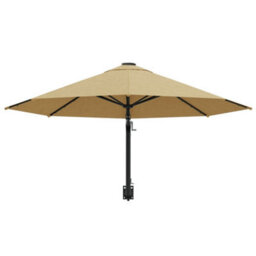 Berkfield Wall-Mounted Parasol With Metal Pole 300 Cm Taupe - thumbnail 4