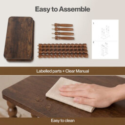 Levede Narrow Side Table 2 Tier Storage Mdf End Table Rubber Wood Legs Brown - thumbnail 9