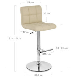 Atlantic Grid Bar Stool Cream & Chrome Legs - thumbnail 4