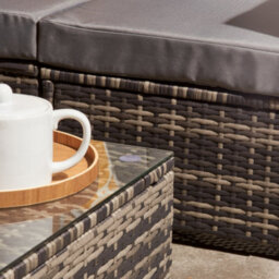 Home Treats Rattan Sofa & Table Set Corner Garden Furniture 4 Seater Adjustable - thumbnail 8
