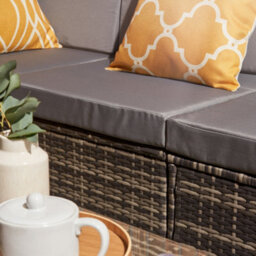Home Treats Rattan Sofa & Table Set Corner Garden Furniture 4 Seater Adjustable - thumbnail 5