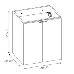 Heze Furniture Dove 2 Door Bathroom Cabinet Vanity Unit With Rectangular Worktop Basin 50Cm In Evoke Oak - thumbnail 6