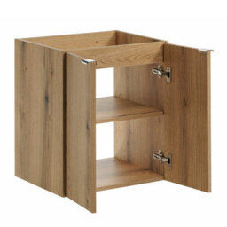Heze Furniture Dove 2 Door Bathroom Cabinet Vanity Unit With Rectangular Worktop Basin 50Cm In Evoke Oak - thumbnail 4