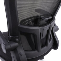 Black Mesh Swivel Office Chair with Flip-up Armrests - thumbnail 4
