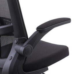Black Mesh Swivel Office Chair with Flip-up Armrests - thumbnail 3