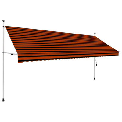 Berkfield Manual Retractable Awning 400 Cm Orange And Brown - image 1