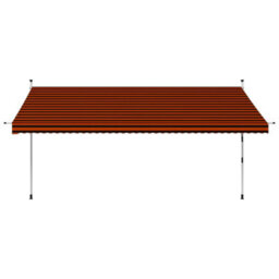 Berkfield Manual Retractable Awning 400 Cm Orange And Brown - thumbnail 2