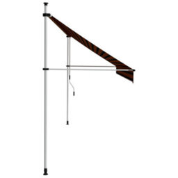 Berkfield Manual Retractable Awning 400 Cm Orange And Brown - thumbnail 3
