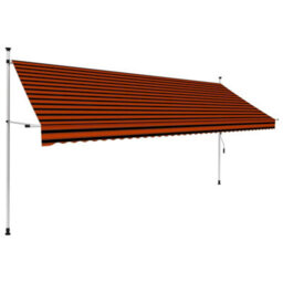 Berkfield Manual Retractable Awning 400 Cm Orange And Brown