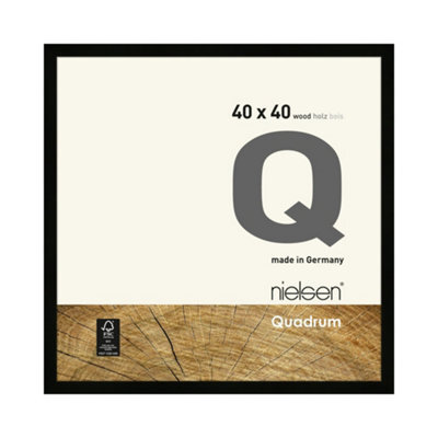 Nielsen Quadrum 40 X 40Cm Black Wooden Picture Frame With Float Glass And Push/turn Clips - image 1