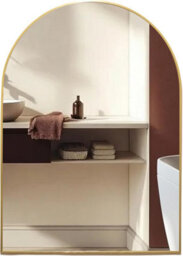 Mood Premium Arch Bathroom Mirror Gold Framed Wall Mounted, Arched Frame Modern & Stylish (70Cm X 50Cm)