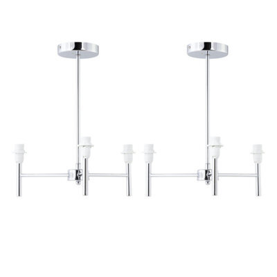 First Choice Lighting Set Of 2 Brea - Chrome 3 Arm Semi Flush Fittings Only - image 1