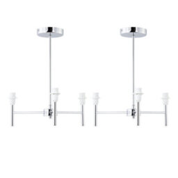 First Choice Lighting Set Of 2 Brea - Chrome 3 Arm Semi Flush Fittings Only - thumbnail 1